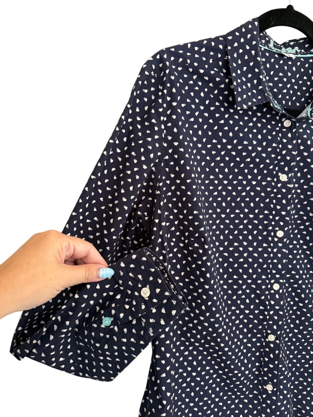 Boden Teacup Novelty Print 100% Cotton Button Up Feminine Teacher Statement 12R - Picture 3 of 9